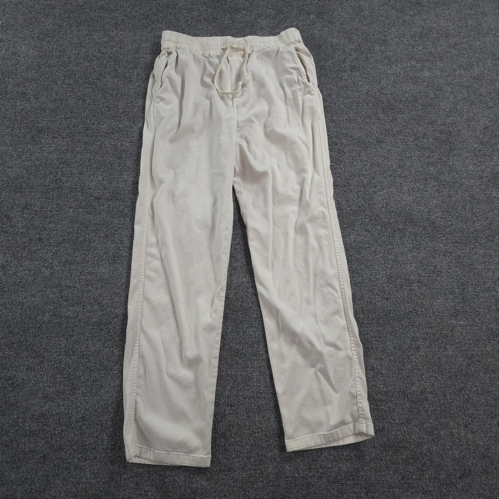 Faherty Pants Womens S White Arlie Day Pant Stretch Drawstring Relaxed Casual
